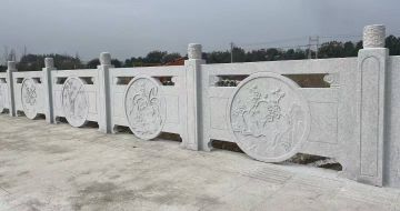 河北芝麻白河道栏杆 石材栏杆