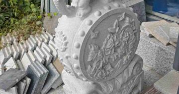 河北芝麻白抱鼓石 庭院抱鼓石