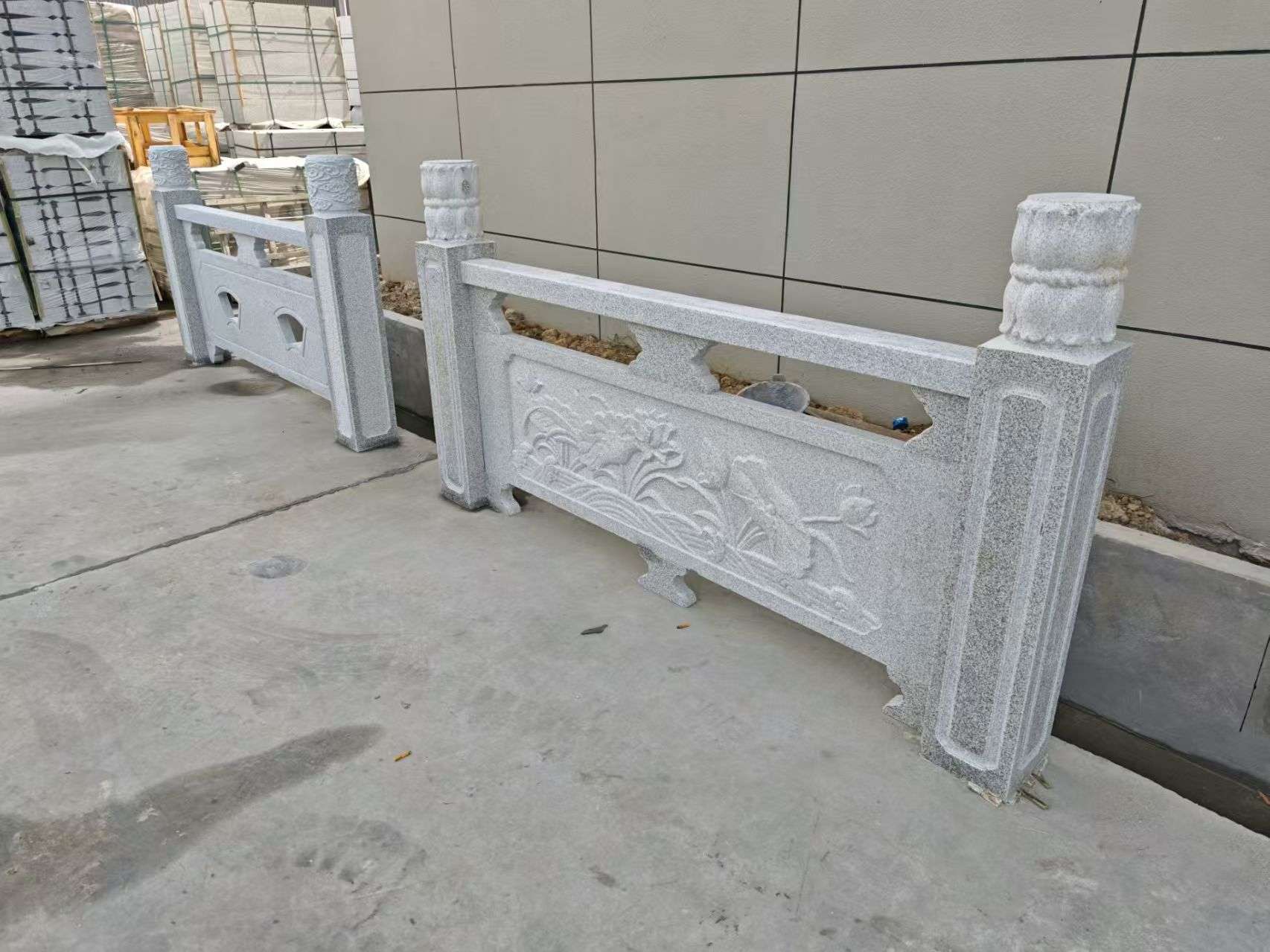 河北芝麻白河道栏杆 石材栏杆